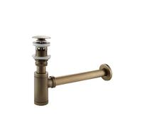Lavabo sifónico Bathroom Basin Bottle Trap Drain With Sink Pop Up Siphon Fixture P-Trap Hose for Home Renovation(Antique overflow)