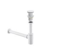 Lavabo sifónico Bathroom Basin Bottle Trap Drain With Sink Pop Up Siphon Fixture P-Trap Hose for Home Renovation(White No overflow)