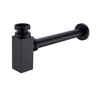 Lavabo sifónico Bathroom Sink Bottle Trap Wash Basin Waste Siphon Pipe Kits Brass Pop Up Filter Toilet Insect Stopper(Black)