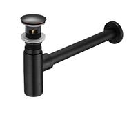 Lavabo sifónico Bottle Trap Brass Siphon Oil Rubbed P-TRAP Bathroom Vanity Basin Pipe Waste With Pop Up Drain(Black B)