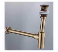 Lavabo sifónico Bottle Trap Siphon Antique Brass P-TRAP Bathroom Vanity Basin Pipe Waste Pop Up Drain with Over Flow(Antique Siphon Drain)