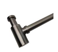 Lavabo sifónico Brass Body Basin Wast Drain Wall Connection Plumbing P-traps Wash Pipe Bathroom Sink Trap(Grey)