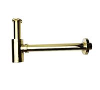 Lavabo sifónico Brass Body Basin Wast Drain Wall Connection Plumbing P-traps Wash Pipe Bathroom Sink Trap(Light gold)