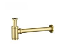 Lavabo sifónico Brass Modern Round Bottle P trap 1 1/4, Sink Drain Pipe Kit Antique with Pop up(Light Grey)