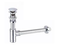 Lavabo sifónico Brass Modern Round Bottle P trap 1 1/4, Sink Drain Pipe Kit Antique with Pop up(Light green)