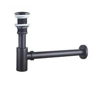 Lavabo sifónico Brass Modern Round Bottle P trap 1 1/4, Sink Drain Pipe Kit Antique with Pop up(MULTI)