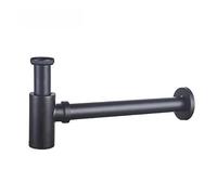 Lavabo sifónico Brass Modern Round Bottle P trap 1 1/4, Sink Drain Pipe Kit Antique with Pop up(Orange)