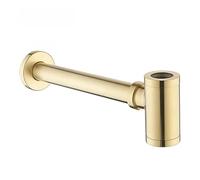 Lavabo sifónico Brass Modern Round Bottle P trap 1 1/4, Sink Drain Pipe Kit Antique with Pop up(PURPLE)