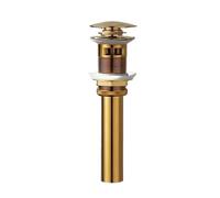 Lavabo sifónico Brushed Drains Set Brass Siphon P-TRAP Deodorization Bathroom Vanity Basin Pipe Waste With Pop Up Drainer(Gold with)