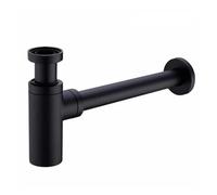 Lavabo sifónico Brushed Drains Set Brass Siphon P-TRAP Deodorization Bathroom Vanity Basin Pipe Waste With Pop Up Drainer(Black)