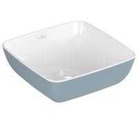 Lavabo sobre encimera Artis de Villeroy & Boch, cuadrado, sin rebosadero, 410x410mm, 417841BCS6, Color: Congelado