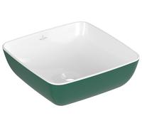 Lavabo sobre encimera Artis de Villeroy & Boch, cuadrado, sin rebosadero, 410x410mm, 417841BCS7, Color: Bosque