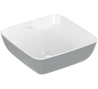 Lavabo sobre encimera Artis de Villeroy & Boch, cuadrado, sin rebosadero, 410x410mm, 417841BCT7, Color: Lino Francés