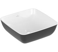 Lavabo sobre encimera Artis de Villeroy & Boch, cuadrado, sin rebosadero, 410x410mm, 417841BCT8, Color: Negro Carbón