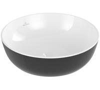 Lavabo sobre encimera Artis de Villeroy & Boch, redondo, sin rebosadero, 430x430mm, 417943BCT8, Color: Negro Carbón