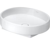 Lavabo sobre encimera Duravit Balcoon, pulido, sin agujero para grifo, 550x450mm, Ovale, 241055AA79, Color: Blanco alto brillo