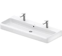 Lavabo sobre encimera Duravit Collection One, 1200x470mm, con rebosadero, parte inferior pulida y esmaltada, DuraCeram, 2382120026, Color: 2 orificios de grifo