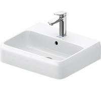 Lavabo sobre encimera Duravit Collection One, 500x420mm, con rebosadero, parte inferior pulida y esmaltada, 2382500027, Color: 1 orificio para grifo