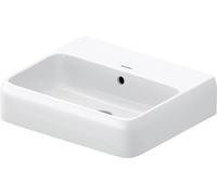 Lavabo sobre encimera Duravit Collection One, 500x420mm, con rebosadero, parte inferior pulida y esmaltada, 2382500028, Color: sin orificio para grifo