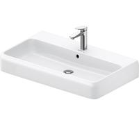 Lavabo sobre encimera Duravit Collection One, 800x470mm, con rebosadero, parte inferior acristalada (para mejorar la higiene) y pulido, 2382800027, Color: 1 orificio para grifo