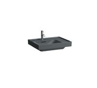 Lavabo sobre encimera LAUFEN MEDA, pulido, repisa derecha, 600x460mm, 3 agujeros para grifo, sin rebosadero, H8181117581581, Color: Grafito mate