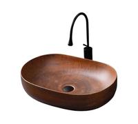 Lavabo Sobre Encimera Lavabo de baño sobre encimera balcón individual cerámica estilo retro Baño Pila de Lavar