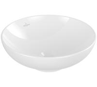 Lavabo sobre encimera Loop & Friends de Villeroy & Boch, 420x420x120mm, con rebosadero, sin agujero para grifo, 4A460001, Color: Blanco