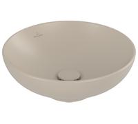 Lavabo sobre encimera Loop & Friends de Villeroy & Boch, 420x420x120mm, sin rebosadero, sin agujero para grifo, 4A4601AM, Color: Almendra, CeramicPlus