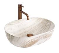 Lavabo Sobre Encimera Rea Amelia 48 Saturn Beige 48X34,5X13,5Cm