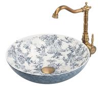 Lavabo Sobre Encimera Rea Juliana White Blue 40X40X11,5Cm