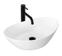 Rea Kate lavabo 55.5x33.5 cm oval sobre encimera blanco REA-U6801