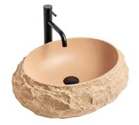 Lavabo Sobre Encimera Rea Mika Light Terracotta Beige 50X38X15Cm