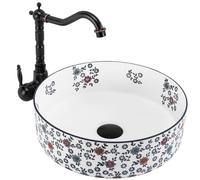 Lavabo Sobre Encimera Rea Stefania Fiori White 36X36X12Cm