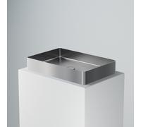 Lavabo sobre encimera Steinberg Serie 442, angular, acero inoxidable, sin agujero para grifo, sin rebosadero, 600x400x100mm, 4427110BS, Color: acero inoxidable pulido