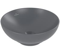 Lavabo sobre encimera Villeroy & Boch Loop & Friends, 380x380x120mm, con rebosadero, sin agujero para grifo, 4A4500i4, Color: Grafito, Cerámica Plus