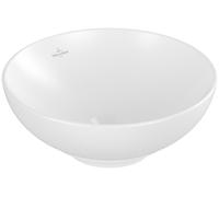 Lavabo sobre encimera Villeroy & Boch Loop & Friends, 380x380x120mm, con rebosadero, sin agujero para grifo, 4A4500RW, Color: Blanco Piedra CerámicaPlus