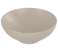 Lavabo sobre encimera Villeroy & Boch Loop & Friends, 380x380x120mm, con rebosadero, sin agujero para grifo, 4A4500AM, Color: Almendra, CeramicPlus