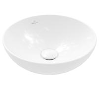 Lavabo sobre encimera Villeroy & Boch Loop & Friends, 380x380x120mm, con rebosadero, sin agujero para grifo, 4A4500R1, Color: Cerámica Alpina BlancaPlus