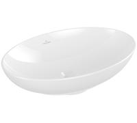 Lavabo sobre encimera Villeroy & Boch Loop & Friends, Ovale, 560x380x120mm, sin rebosadero, sin agujero para grifo, 4A470101, Color: Blanco