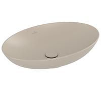 Lavabo sobre encimera Villeroy & Boch Loop & Friends, Ovale, 620x420x120mm, con rebosadero, sin agujero para grifo, 4A4800AM, Color: Almendra, CeramicPlus