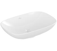 Lavabo sobre encimera Villeroy & Boch Loop & Friends, rectangular, 560x380x120mm, sin rebosadero, sin agujero para grifo, 4A4901R1, Color: Cerámica Alpina BlancaPlus