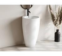 Lavabo sobre pedestal cilíndrico blanco - D50 x Alt.83 cm - MILOS II