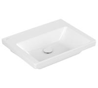 Lavabo Subway 3.0 de Villeroy & Boch, sin agujero para grifo, sin rebosadero, parte inferior pulida, 600x470mm, 4A706FR1, Color: Cerámica Blanca