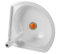 Lavabo Triangular Suspendido de Esquina para Baño con Grifo, Mini | Plástico Blanco, Montaje en Pared, Diseño Moderno, para Aseo de Invitados y Medio Baño
