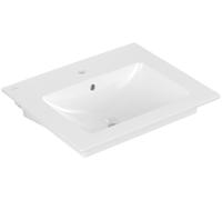 Lavabo Venticello de Villeroy & Boch, 1 agujero para grifo, con rebosadero, parte inferior pulida, 600x500mm, 4124G6R1, Color: Cerámica Blanca