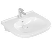 Lavabo ViCare de Villeroy & Boch, 1 agujero para grifo, con rebosadero, sin pulir, 610x550mm, 411960R1, Color: Cerámica blanca Plus