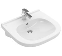 Lavabo ViCare de Villeroy & Boch, 1 orificio para grifo, sin rebosadero, 610x550 mm, sin fondo, 41196101, Color: Blanco