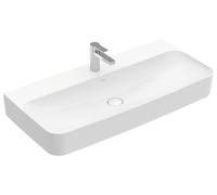 Lavabo Villeroy und Boch Finion 1000x470mm, rebosadero oculto, 1 agujero para grifo, parte inferior lijada, 41681BR1, Color: Cerámica Blanca