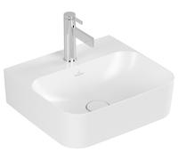 Lavabo Villeroy und Boch Lavabo de mano Finion 430x390mm, sin rebosadero, 1 agujero para grifo, 436443RW, Color: Blanco Piedra, Cerámica Plus