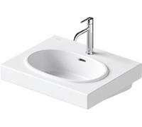 Lavabos Duravit Balcoon, 1 agujero para grifo, con rebosadero, anchura 600mm, 241260AC00, Color: Seda blanca mate